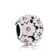 PANDORA潘多拉 粉色樱草花田925银+珐琅串饰