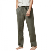 男式森林绿梭织长裤