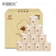 幸福阳光  棉柔餐巾纸 有芯卷纸 4层180克*27卷