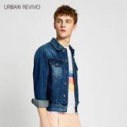 URBAN REVIVO ML06SBJN2000 男士印花丹宁牛仔外套