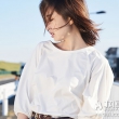 女士七分袖宽松白色T恤
