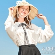 女士小翻领灯笼袖白色上衣