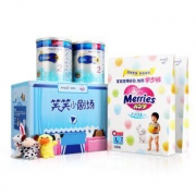 MeadJohnson Nutrition 美赞臣 笑笑小剧场礼盒 （2段 400g*2+妙而舒 L2片*2） *2件