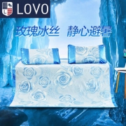 LOVO 繁花盛夏提花冰丝席三件套1.5～1.8米