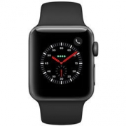 Apple Watch Series 3智能手表（GPS+蜂窝网络款 38毫米 深空灰色铝金属表壳 黑色运动型表带 MQQF2CH/A）