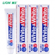 狮王（Lion）     White & White 美白牙膏 150g *3支 日本进口