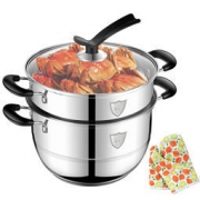 PLUS会员：MAXCOOK 美厨 MCZ478 不锈钢二层蒸锅 26CM *3件