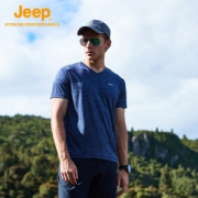 JEEP 男士 户外速干运动T恤 纳米微孔织造 疏水透气