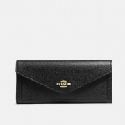 官网￥1900，Coach 蔻驰十字纹皮革软钱包 57715