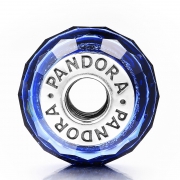 PANDORA 潘多拉 925银 791646 闪耀蓝色切割面琉璃串饰 *2件