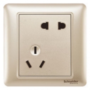 Schneider Electric 施耐德 睿意系列 10A五孔插座 金色10只装