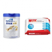 Aptamil 爱他美 白金版 较大婴儿配方奶粉 2段 900g*2+ NUK 超厚特柔婴儿湿巾 20片