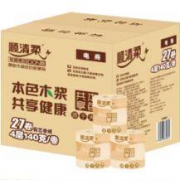 顺清柔 卫生纸 本色不漂白纸巾 4层140g有芯卷纸*27卷