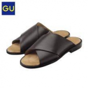 直降90元：GU 男子仿皮交叉带凉鞋