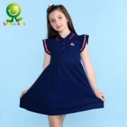 Bossini Kids 堡狮龙 女童纯棉POLO领连衣裙 2色