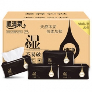 顺清柔 抽纸 纯净版纸巾 3层120抽*20包（小规格） *2件