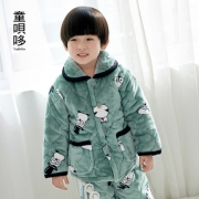 童呗哆 男/女童冬季加厚三层夹棉珊瑚绒家居服 多款