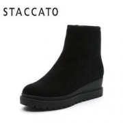 STACCATO 思加图 P5101DZ7 冬季专柜同款灰色羊绒皮女皮靴  黑色 39