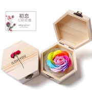 永生花礼盒 七彩玫瑰花