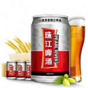 麦汁浓厚# 珠江啤酒 12度原麦24罐*330mL