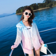 雪纤 2018夏款 炫彩中长款防晒衣