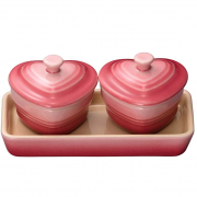 Le Creuset 酷彩 迷你心形珐琅彩小碗 2个装 玫瑰色 *2件