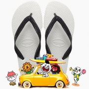 哈瓦那（Havaianas）经典宽带男女款拼色人字拖鞋