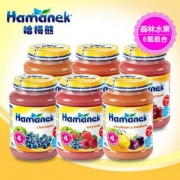添加了米粉的果泥，欧洲原装进口 Hamanek 哈梅熊 婴幼儿水果泥190g*6瓶组合装
