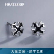 海盗船银饰  时尚十字架耳钉