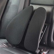 米良品 汽车/办公室腰靠双背垫 透气按摩腰枕 黑色