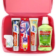 Colgate 高露洁 专业口腔护理 便利包（ 360°牙膏×2+牙刷×2+漱口水500ml，送牙线50M，赠品随机发放）