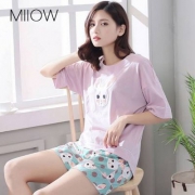 猫人 女款甜美兔子纯棉家居服套装