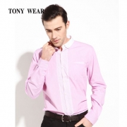 Tony Wear 汤尼威尔 男士纯棉撞色长袖衬衫 2色