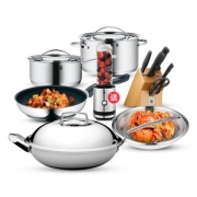 WMF 福腾宝 锅具套装 送榨汁机