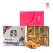 香兰 广式中秋蛋黄白莲蓉月饼 620克 铁盒礼盒装