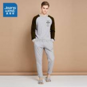 Jeanswest 真维斯 男士冬装加绒圆领家居服套装