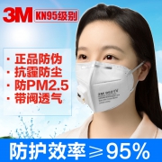 3M KN95标准 防雾霾PM2.5口罩9501VT/9502VT 25只