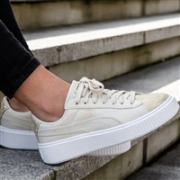 US7码，PUMA彪马 Basket Platform Canvas Wn 女士厚底板鞋