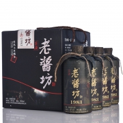 赖祖 老酱坊 酱香型53度白酒375ml*4瓶礼盒装