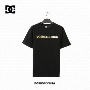 DC 18年新款 烫金全拼字母Logo 男经典潮棉圆领T恤