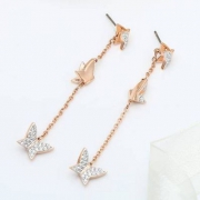 18新款，Swarovski 施华洛世奇 蝴蝶流苏长耳环 5382364*2件 818.24元包邮包税