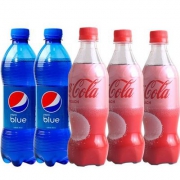 Coca Cola 可口可乐 限定版水蜜桃味可乐500ml*3瓶+Pepsi 蓝色百事可乐450ml*2瓶