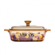 VISIONS 康宁 VS-1-RV 晶彩透明方锅 1L