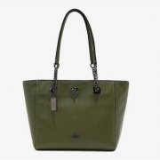 Coach 蔻驰 Turnlock 女士中号真皮抛光粒面旋锁托特包*2个 57107 多色 ¥1678.8包邮包税