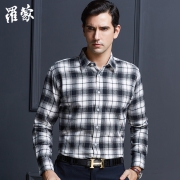 Romon 罗蒙 男士长袖格子衬衫