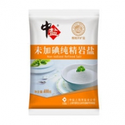 中盐 盐 未加碘 纯精岩盐 400g *5件
