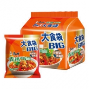 康师傅 方便面（KSF）大食袋 香辣牛肉袋面 泡面五连包 *10件