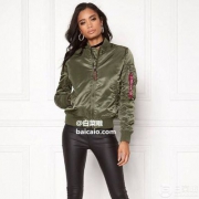 限S码，Alpha Industries 阿尔法 MA-1 女士飞行员夹克 Prime会员免费直邮含税