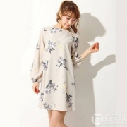 国内折后￥719，Snidel 18年春夏新品 甜美印花长袖连衣裙SWFO181011 Prime会员免费直邮含税