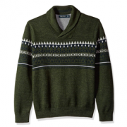 限尺码、中亚Prime会员： NAUTICA 诺帝卡 fairisle 男士翻领针织衫